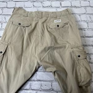 Polo Ralph Lauren 67 Chino Button Fly Cargo Pants Tan Mens 36x32 Vintage Rare